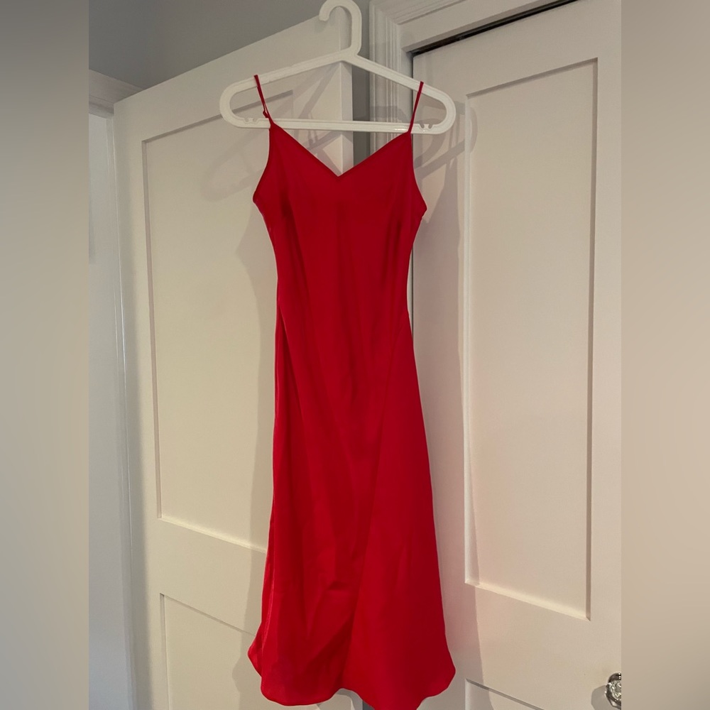 Express red silk dress